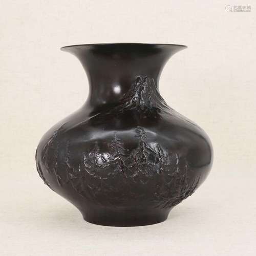 A Japanese bronze vase,