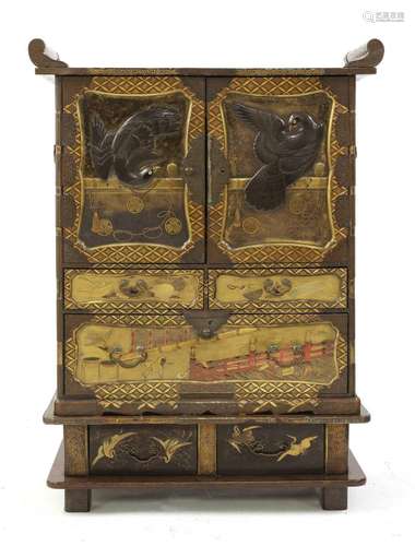 A Japanese gilt-lacquered cabinet,