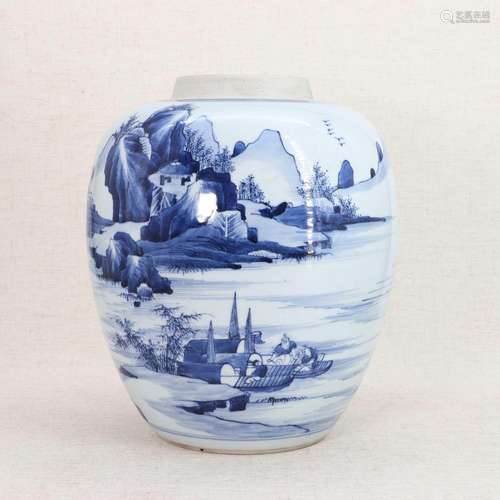 A Chinese blue and white jar,