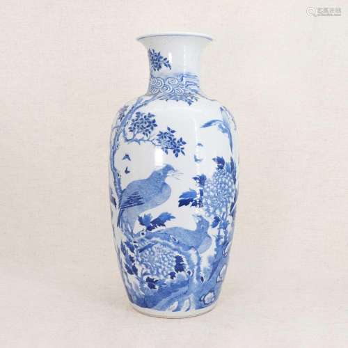 A Chinese blue and white vase,
