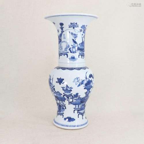 A Chinese blue and white yenyen vase,