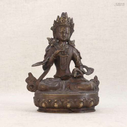 A Chinese bronze bodhisattva,