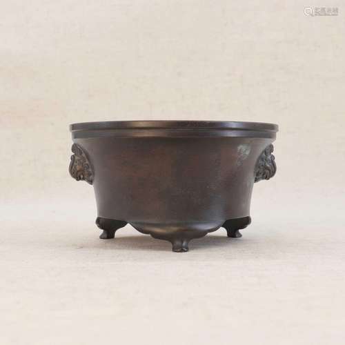 A Chinese bronze incense burner,