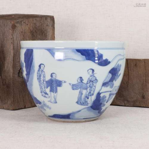 A Chinese blue and white pot,
