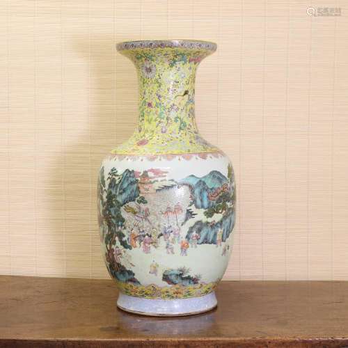 A large Chinese famille rose vase,