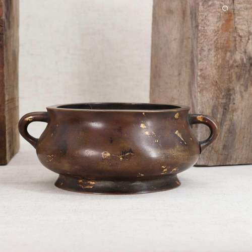 A Chinese bronze incense burner,