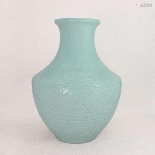 A Chinese blue-glazed vase,