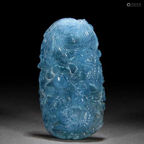 A Chinese Carved Aquamarine Pendant