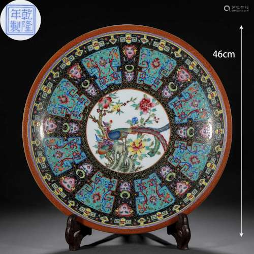 A Chinese Falangcai Flower and Bird Plate