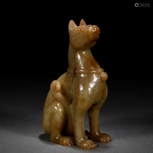 A Chinese Archaic Carved Jade Hound
