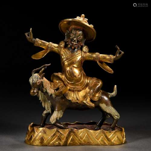 A Tibeto-Chinese Bronze-gilt Garwa Nagpo