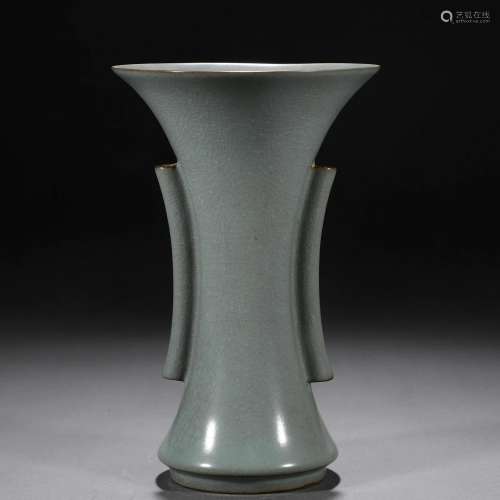 A Chinese Longquan Glaze Beaker Vase Gu