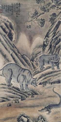 A Chinese Scroll Painting by Gao Qifeng