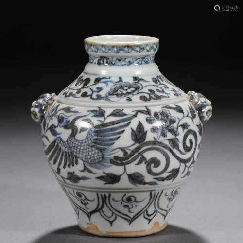 A Chinese Blue and White Phoenix Jar