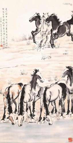 A Chinese Scroll Painting by Xu Beihong