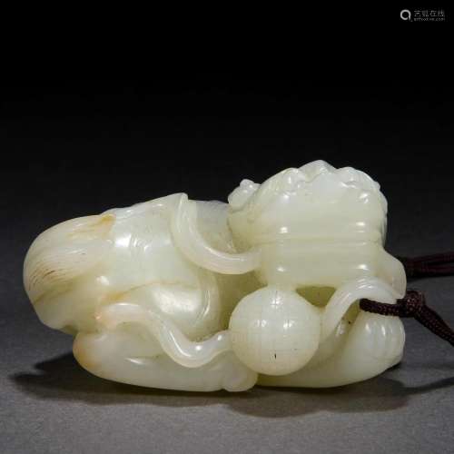 A Chinese Carved Jade Beast