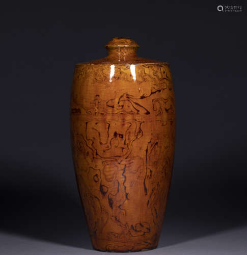 中國古代 絞胎 梅瓶