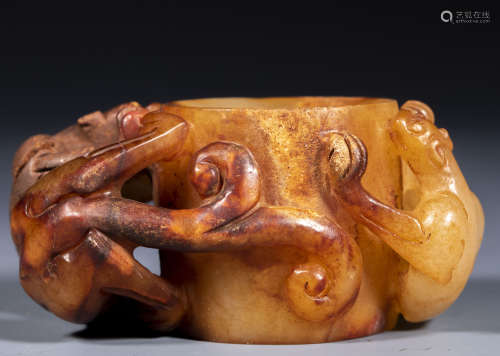 中國古代 雕瑞獸 玉扳指