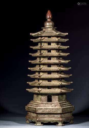 中國古代 九層銅塔