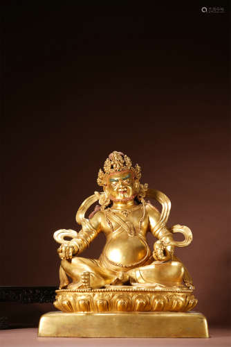 銅鎏金藏傳財寶天王坐像