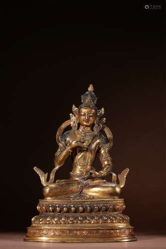 銅鎏金金剛薩埵坐像