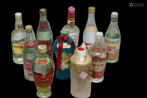 1963年、1979年第二三届全国评酒会评选八大名酒合计10瓶
