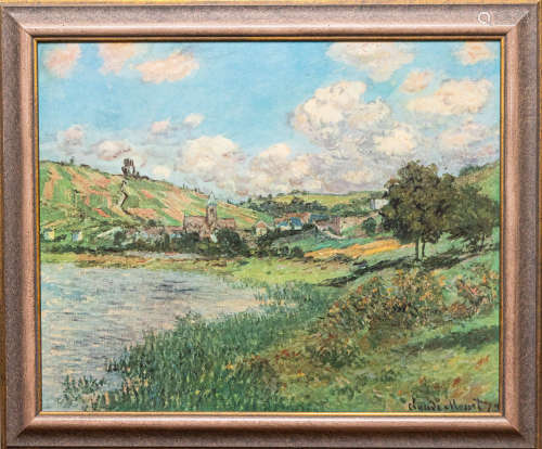 1950s 莫奈画布版画孤品 ∣ Paysage. Vétheuil 维特尼的风景