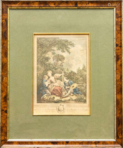 1775-1800 原版版画 十八世纪洛可可风格画家孤品 ∣ La Coquette ...