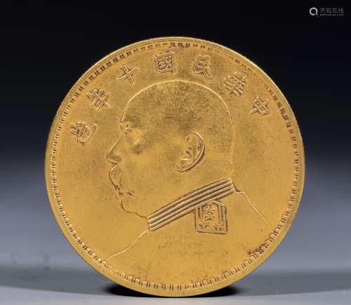 中華民國 十年造 袁世凱 肖像錢幣 一枚