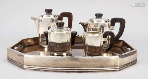 Four-piece Art Deco coffee and tea c