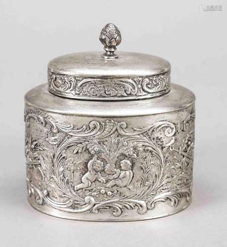 Oval tea caddy, German, c. 1900, mak