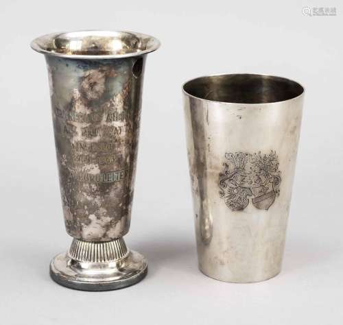 Goblet, German, c. 1900, silver 800/