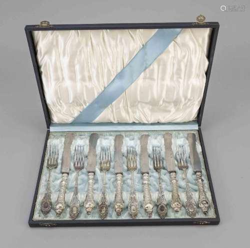 Cutlery for six persons, German, ear