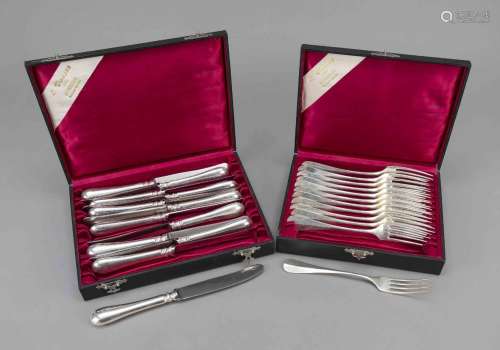Cutlery for twelve persons, German,