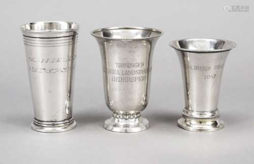Three cups, Sweden, 20th century, di