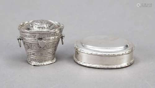 Two jars, 1x oval, Sweden, 20th cent