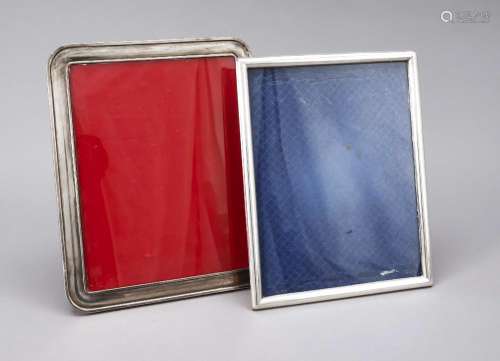 Two rectangular photo stand frames,