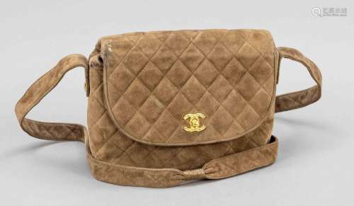 Chanel, Vintage Quilted Suede Round