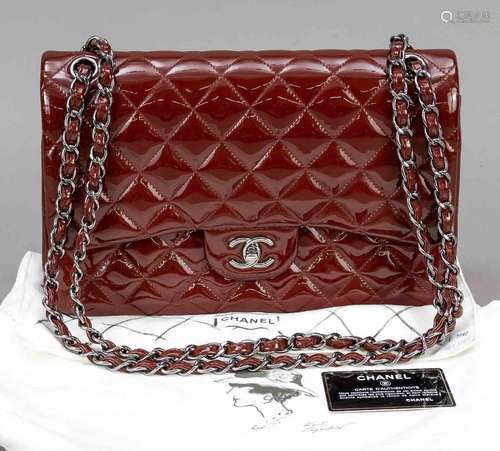 Chanel, Dark Red Quilted Vernis Leat