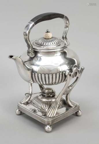 Tea kettle on a rechaud, USA, early