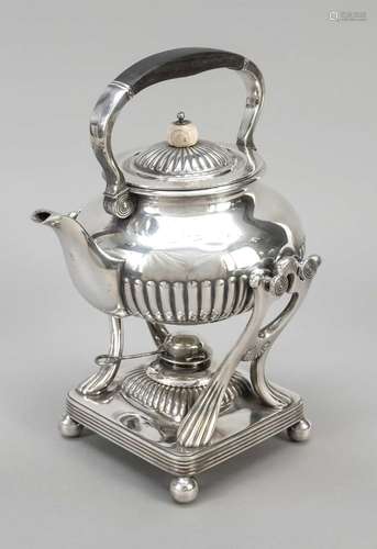 Tea kettle on a rechaud, USA, early