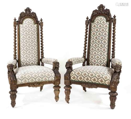 Pair of armchairs, c. 1870, from the
