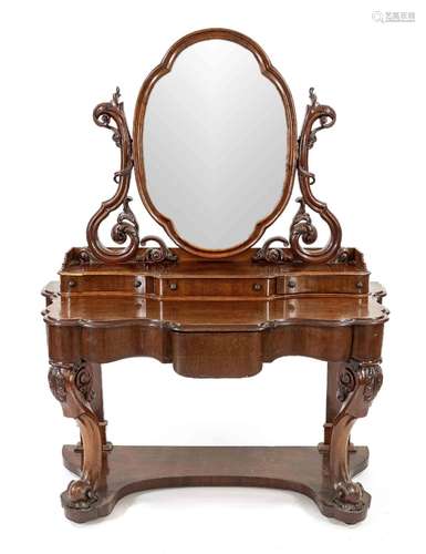 Dressing table c. 1860, solid mahoga