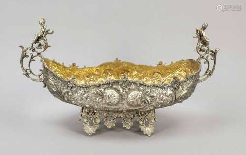 Jardiniere, c. 1900, plated, gilded