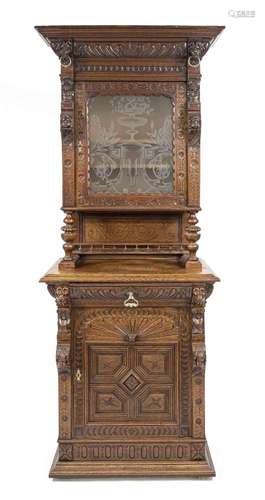 Flemish top buffet c. 1880, solid oa