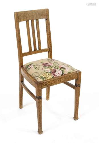 Chair around 1910, solid oak, remova