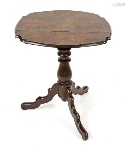 Side table c. 1850, solid oak, turne