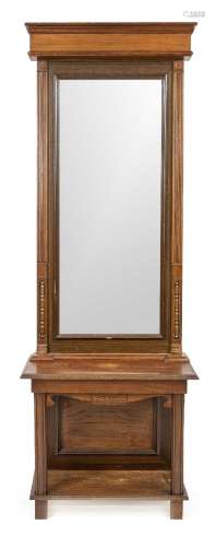 Art Nouveau dressing mirror with con