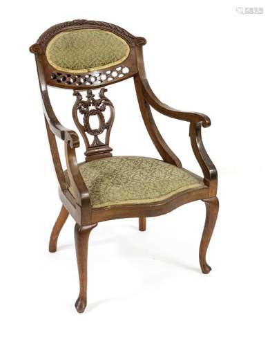 Armchair c. 1860, solid mahogany, op