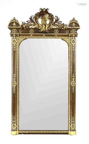 Historicist wall mirror with putto,
